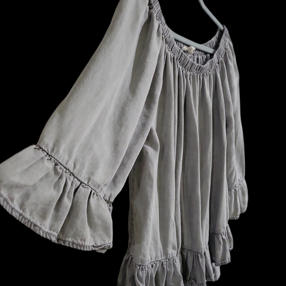 Jane And Delancey Women's Off Shoulder Peasant Blouse Size XL Ruffle Hi Low - Picture 7 of 10